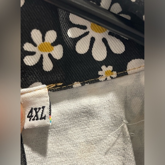 Big Bud Press Shortsleeve romper Jumpsuit Lazy black Daisy Print 4XL - Picture 5 of 11